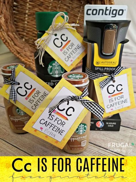 C is for Caffeine Teacher Appreciation Printable and Gift Idea #FrugalCouponLiving #teachers #teacherappreciationweekideas  #giftideas #teachergiftideas #teacherappreciationday #printables #freeprintables #thoughtfulthrusday #giftguides #teachergifts #thankfulthursday #coffee #teacherlife #caffeine #teacherappreciationgifts C Is For Caffeine, Free Teacher Appreciation Printables, Cinnamon Stick Candle, Teachers Appreciation Week Gifts, Coffee Gift Basket, Teacher Appreciation Printables, Appreciation Printable, Starbucks Gift Card, Starbucks Gift