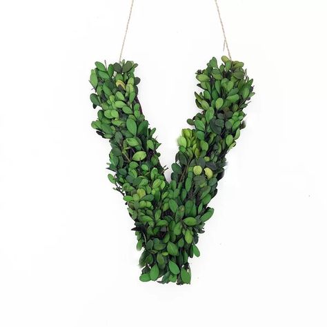 Winston Porter Meghans Faux Boxwood Letter Wreath & Reviews | Wayfair Letter Wreath, Faux Boxwood, Preserved Boxwood, Eucalyptus Wreath, Monogram Wreath, Rustic Wreath, Leaf Wreath, Decorative Letters, Wire Frame