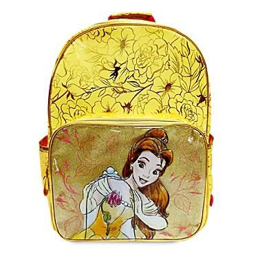 Magical Back-To-School Backpacks Have Arrived! Halloween Jars, Gold Glitter Background, Adventure Essentials, Disney Belle, Mouse Drawing, Disney Animators Collection, Disney Princess Belle, Belle Beauty And The Beast, Beach Bucket