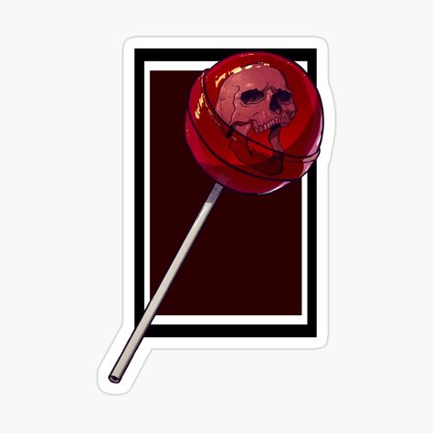 Get my art printed on awesome products. Support me at Redbubble #RBandME: https://www.redbubble.com/i/sticker/Cherry-Flavor-Skull-Sucker-Lollipop-by-OssuanArt/113841646.EJUG5?asc=u Lollipop Sticker, Macabre Art, Cherry Flavor, Cool Stickers, Retro Art, Lollipop, Sticker Design, Sell Your Art, Pop Art