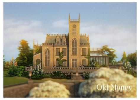 Vintage Mansion, Sims 4 Cottage, Sims 4 City Living, Old Money House, Castle Exterior, Sims 4 Decades Challenge, The Sims 4 Lots, San Myshuno, Old Mansion