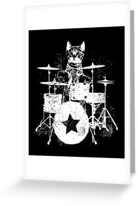 4" x 6" cards for every occasion. Digitally printed on heavyweight stock. Uncoated blank interior provides a superior writing surface. Comes with a kraft envelope. Additional sizes are available. Super cute kitty ready to rock! This kitten keeps purrrfect time! Cat Playing Drums, Drummer Art, Next Wallpaper, Guitar Drawing, Mars Attacks, Music Drawings, Flash Art, Drum Set, Cat Playing