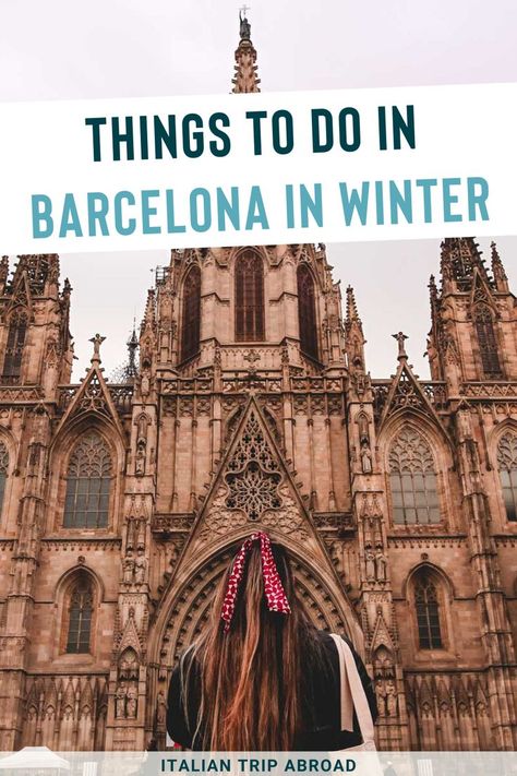 Explore all the amazing things to do in Barcelona in winter. Stroll around the city without crowds and enjoy a bit of warm weather while wandering around the city. | barcelona in winter | barcelona in winter outfit | barcelona winter | barcelona photo ideas winter | barcelona winter photography | barcelona spain winter | #spain #barcelona Barcelona Photo Ideas, Barcelona In December, Barcelona Winter, Barcelona In Winter, Barcelona Day Trips, Spain Places To Visit, Barcelona Guide, Backpacking Spain, Barcelona Itinerary