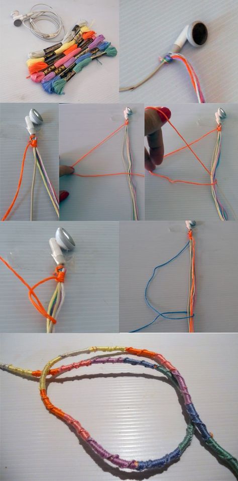 how to customize your earphones Diy Headphones, Astuces Diy, Ear Buds, Cute Crafts, Diy Projects To Try, Embroidery Floss, Crafts To Do, Diy Bracelets, Diy Art