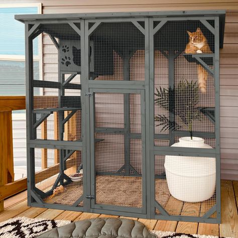 Platform House, Wooden Cat House, Cat Cage, Cat Patio, Outdoor Cat Enclosure, Outdoor Cat House, Gato Grande, Cat Cages, Outdoor Cat