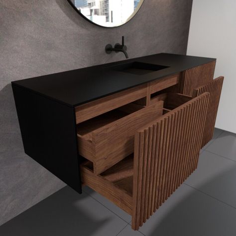 Unique Bathroom Vanity Ideas, Japanese Bathroom, Unique Bathroom Vanity, Bathroom Floor Cabinets, Bathroom Decor Luxury, Covet House, Metal Furniture Design, Double Vanity Bathroom, Double Bathroom