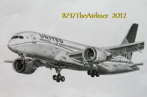 United Airlines Boeing 787 Drawing by A320TheAirliner Aviation Tattoo, Airplane Sketch, Plane Drawing, Airplane Coloring Pages, Airplane Drawing, Architecture Drawing Sketchbooks, Realistic Sketch, Realistic Pencil Drawings, Realistic Drawing