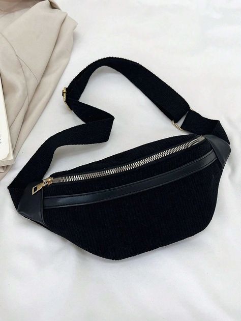 Corduroy Multi Zipper Sling Bag, Solid Color Chest Bag With Adjustable Strap For Autumn & Winter | SHEIN USA Sling Bag Women, Waist Bag Women, Man Office, Adjustable Bag, Waist Bags, Bum Bag, Zipper Wallet, Waist Pack, Chest Bag