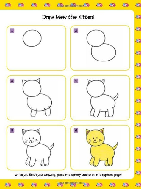 Drawing Cute Easy, Toddler Drawing, Easy Animal Drawings, Drawing Lessons For Kids, Directed Drawing, Drawing Tutorials For Kids, Easy Drawings For Kids, Easy Doodle Art, Drawings For Kids