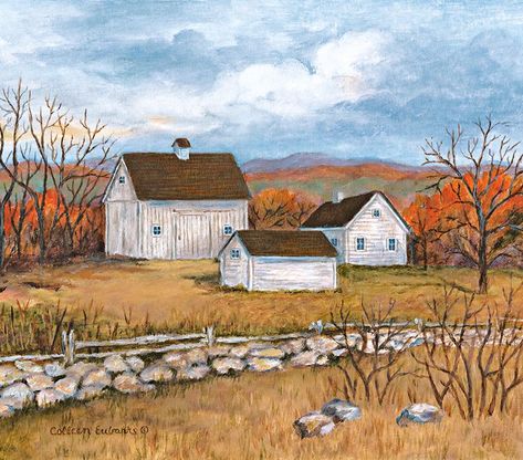 Country Barns, Barn Painting, Paint Nite, House Quilts, House Drawing, Old Barns, Watercolor Drawing, Girls Dream, Country Living