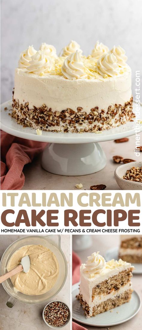 Italian Cream Cake Decoration, Italian Cream Cake Roll, Italian Cream Icing Recipe, Italian Cream Cake Recipe Pioneer Woman, The Salty Cooker Italian Cream Cake, Mini Italian Cream Cake, Homemade Italian Cream Cake, Italian Dream Cake, Italian Cream Frosting