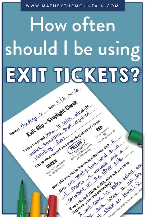 How Often Should I Use an Exit Ticket? A Secondary Math Teacher Explains All – Math by the Mountain Exit Tickets Template, Math Exit Tickets, 9th Grade Math, Middle School Math Teacher, Exit Tickets, Secondary Math, Formative Assessment, High School Math, Math Class