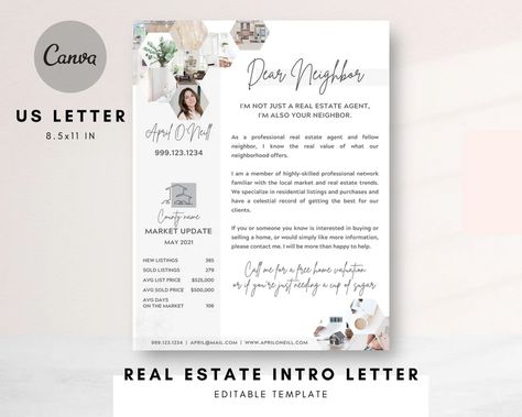 Realtor Introduction Real Estate Agent Letter Real Estate | Etsy New Real Estate Agent Announcement, Real Home Office, Real Estate Introduction, Prospecting Ideas, Realtor Aesthetic, Realtor Ideas, Realtor Tips, Realtor Postcards, Realtor Social Media