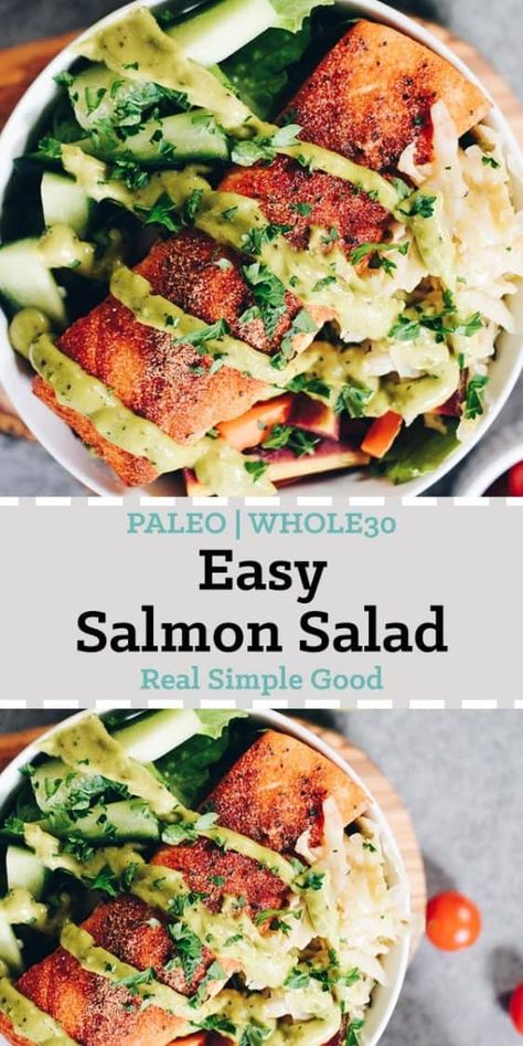 Paleo Salmon, Salmon Salad Recipes, Garlic Butter Salmon, Keto Easy, Whole30 Keto, Paleo Salads, Paleo Recipes Easy, Salmon Salad, Easy Paleo