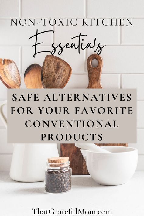 Non-toxic kitchen alternatives for all your favorite conventional products. Homemaking Binder, Homemaker Schedule, Non Toxic Cookware, Happy Homemaking, Nontoxic Cleaning, Laundry Detergent Recipe, Toxic Cleaning Products, Plastic Food Containers, Healthy Oils