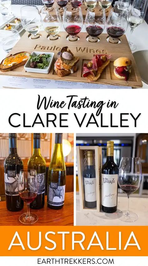 Wine tasting in Clare Valley, South Australia. Best wineries to visit, tips, how to ship wine home, how to day trip to Clare Valley from Adelaide. Earth Trekkers, Clare Valley, Travel Inspiration Destinations, New Zealand Travel, Group Travel, Wine Region, Travel Writer, South Australia, To Day