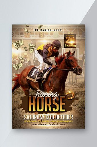 Horse Racing Poster Design, Horse Template, Horse Race Game, Business Cards Beauty, Cricket Poster, Race Horse, Free Horses, Horse Posters, Racing Posters