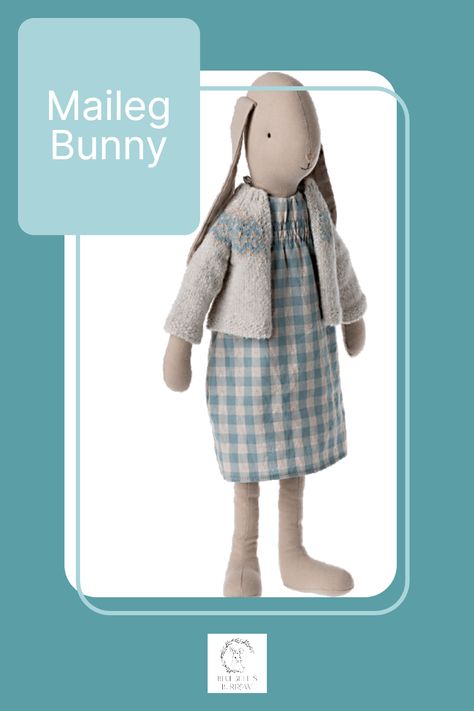 Brand new Maileg Bunny all ready for her forever home. Perfect Christmas gift this season. All her clothes come off and new outfits can be found here at the burrow. Sign up to our News letter for 10% off your first order and secrete discount codes throughout the year Maileg Rabbits, Maileg Bunny, Maileg Dolls, Blue Gingham Dress, Rabbit Collection, Rabbit Dolls, Rabbit Baby, Snow Bunnies, Bunny Doll