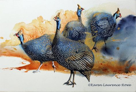 11012414_586555618114414_1278275788805423240_n Guinea Fowl Art, Guinea Fowl, Art People, Farm Art, Wildlife Paintings, Landscape Art Painting, Wildlife Artists, Arte Animal, Watercolor Bird