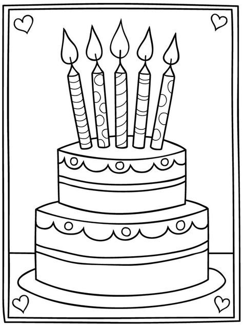 Magui Happy Birthday Free Printable, Coloring Birthday Cards, Cartoon Birthday Cake, Happy Birthday Free, Birthday Drawing, Free Printable Birthday Cards, Birthday Cards To Print, Happy Birthday Coloring Pages, New Birthday Cake