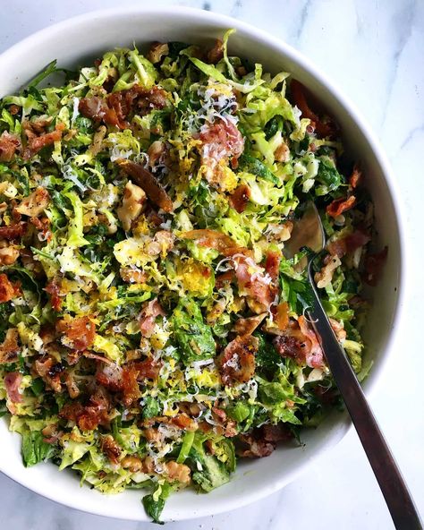 Brussel Sprout Salad Recipes, Crispy Pancetta, Shaved Brussel Sprouts, Brussels Sprout Salad, Sprout Salad, One Pot Dinners, Brussels Sprout, Sprouts Salad, Brussel Sprout Salad