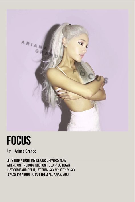 Focus Ariana Grande, Ariana Grande Album Cover, Ariana Grande Poster, Ariana Grande Background, Aesthetic Polaroid, Ariana Grande Lyrics, Ariana Grande Album, Ariana Grande Drawings, Ariana Grande Songs