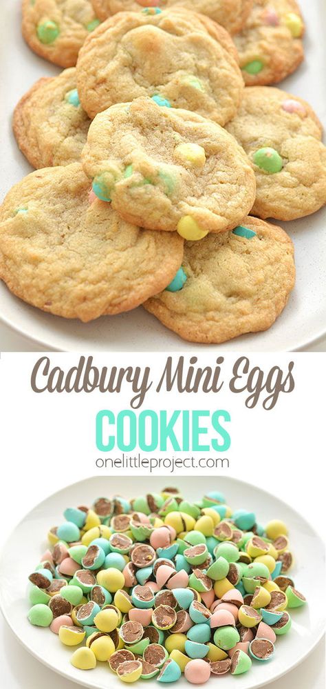 Cadbury Egg Nest Cookies, Easter Cookies Mini Eggs, Easter Cookies With Cadbury Mini Eggs, Soft Mini Egg Cookies, Mini Cadbury Egg Cookies, Mini Eggs Cookies Recipe, Best Mini Egg Cookies, Easter Mini Egg Cookies, Cadbury Eggs Cookies