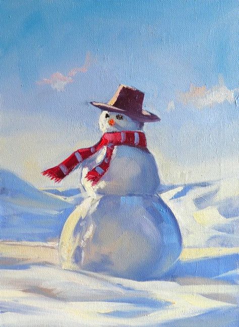 Christmas Crafs, Painting Snowman, Capricorn Tattoo, Painting Snow, Christmas Painting, Snowman Painting, Holiday Painting, Winter Painting, Christmas Drawing