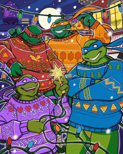 Tmnt Christmas, Mestre Splinter, Bear Pokemon, Ugly Sweater Day, Xmas Sweaters, Usagi Yojimbo, Teenage Mutant Ninja Turtles Art, Teenage Ninja, Tmnt Artwork