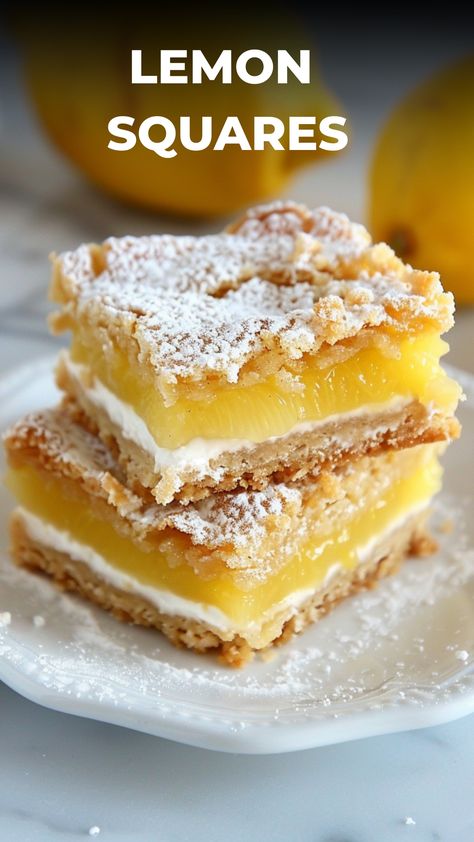 Indulge in the perfect balance of sweetness and tanginess with this delightful lemon squares recipe. If you're looking for an easy dessert to satisfy your citrus cravings, look no further! These lemon squares are not only incredibly easy to make but also irresistibly tasty. Serve them as a refreshing treat for your next gathering or simply enjoy them as a sweet snack anytime during the day. Florida Thanksgiving, Lime Squares, Lemon Squares Recipe, Sopapilla Recipe, Citrus Desserts, Lemon Bars Recipe, Lemon Squares, Square Recipes, Butter Cake Recipe