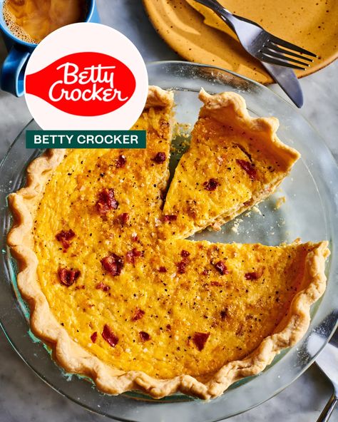 Betty Crocker Quiche Lorraine Recipe Review | Kitchn Quiche Lorraine Recipe, Easy Quiche, Quiche Recipes Easy, Betty Crocker Recipes, Poke Cake Recipes, Tomato Tart, Quiche Recipe, Flavored Bacon, Summer Lunch