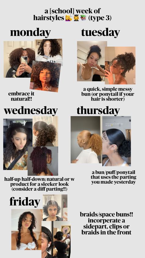 #hairstyles #hairinspo #hairstyleideas #curlyhair #curlyhairstyles #type3 Type 4b Natural Hair Styles, Curly Softball Hairstyles, How To Make Braids Last Longer, How To Elongate Natural Curls, Curly Hair Inspiration Easy Hairstyles, Braid Out Natural Hairstyles, Hairstyles Of The Week, Curly Hairstyles Winter, Workout Hairstyles For Black Women