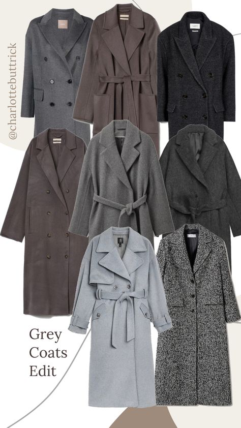 Grey coats for women Neutral Coat Outfit, Charcoal Grey Outfit, Dark Gray Coat Outfit, Grey Overcoat Outfit Women, Grey Coat Outfits For Women, Grey Long Coat Outfit, Gray Trench Coat Outfit, Dark Grey Coat Outfit, Grey Trench Coat Outfit