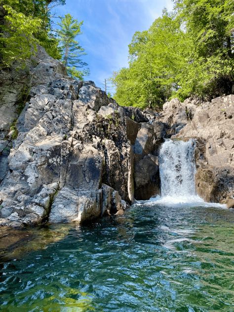 Gorgeous Upstate New York Waterfalls You Can Swim In | As We Go Places Upstate New York Waterfalls, Ithaca Falls, Waterfall Swimming, York Dog, Hudson New York, Twenty Twenty, Lake Champlain, Adirondack Mountains, Hiking Dogs