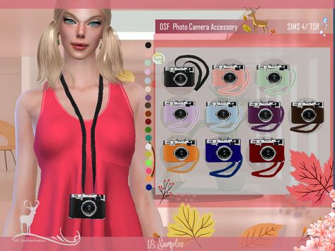 Created by DanSimsFantasy! Sims 4 Cc Swimwear, Sims 4 Cute Clothes, Cc Swimwear, Sims 4 Build Buy Cc, Cc Camera, Sims 4 Accessories Cc, Build Buy Cc, Sims 4 Tsr, Sims 4 Cas Cc