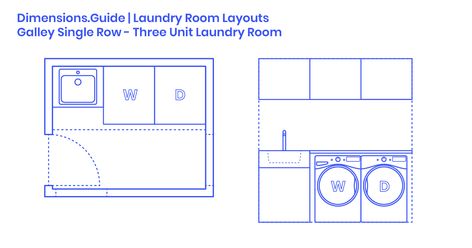 Galley Single Row - Three Unit Laundry Room Layout Dimensions & Drawings | Dimensions.Guide Laundry Room Layout Floor Plans, Laundry Room Dimensions, Laundry Room Layout, Countertop Height, Bathroom Layout Plans, Narrow Laundry Room, White Laundry Rooms, Tiny Laundry Rooms, Laundry Room Flooring