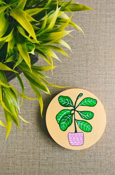 Mdf Fridge Magnets Painting, Magnet Canvas Painting, Coaster Design Painted Easy, Tea Coaster Painting Ideas, Mdf Coasters Painting, Mdf Keychain Painting Ideas, Mdf Fridge Magnets Diy, Coaster Painting Ideas, Coaster Painting