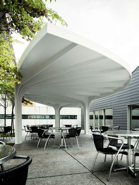 Gallery - Leaf-Structured Canopy / SAM Architekten und Partner - 2 Standard Architecture, Canopy Detail, Canopy Structure, Ikea Canopy, Deck Canopy, Window Canopy, Beach Canopy, Canopy Architecture, Backyard Canopy