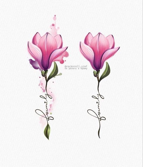 Watercolor Tulip Tattoo, Tulips Tattoo Design, Tulip Tattoo Design, Tulip Flower Tattoo, Magnolia Tattoo Design, Tulips Tattoo, Tattoos Birds, Birds Drawings, Birds Drawing