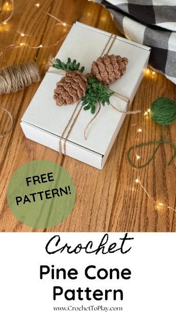 Make your own beautiful DIY pine cones with this crochet pine cone pattern. Complete written tutorial with step by step photos. Available for free at Crochet to Play. Crochet Christmas Projects Free Pattern, Pinecone Crochet Pattern, Pine Cone Crochet Free Pattern, Crochet Pine Cones Free Pattern, Pinecone Crochet Pattern Free, Fall Free Crochet Patterns, Crochet Pinecones Free Pattern, Fall Crochet Patterns Free Ideas, Crochet Pinecone Pattern