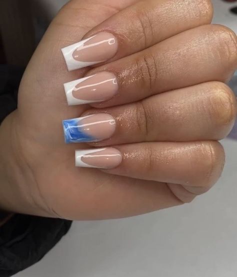 Hippie Nails, Blue Acrylic Nails, Drip Nails, Colored Acrylic Nails, Girly Acrylic Nails, French Tip Acrylic Nails, French Acrylic Nails, Classy Acrylic Nails, Short Square Acrylic Nails