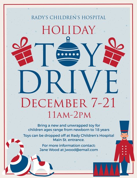 Christmas Toy Drive Flyer, Christmas Toy Box, Toy Drive Flyer, Christmas Toy Drive, Drive Poster, Poster Club, Toy Drive, Edit Template, Word Templates