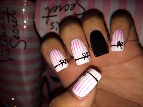 Victoria Secret inspired nails! Vs Nails, Victoria Secret Nails, Secret Nails, Mcbling Y2k, Inspired Nails, I Love Nails, Love Nails, Cosmetology, Nail Inspo