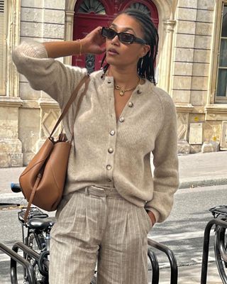 What to Wear in 15-Degree Weather: Your 9-Piece Capsule Silk Shirt Dress, Wrap Cardigan, Knit Midi Dress, Shearling Jacket, Denim Jumpsuit, Knit Vest, Wool Blazer, Silk Shirt, Striped Knit