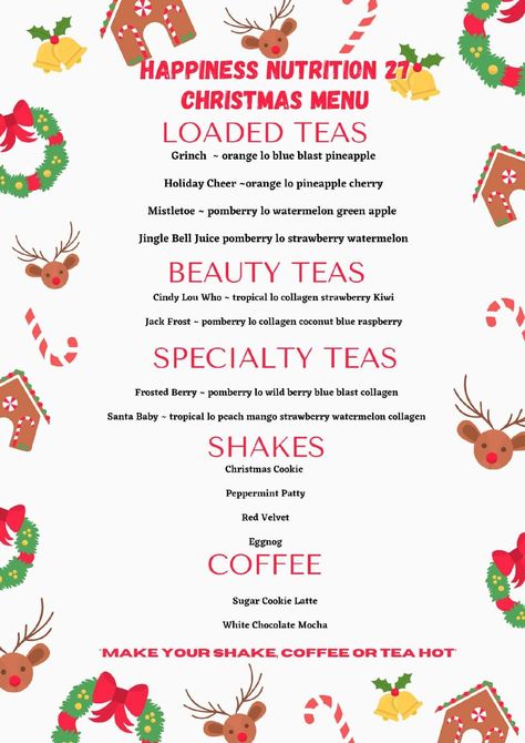 Herbalife Christmas Recipes, Herbalife Shake Recipes For Christmas, Christmas Tea Kits Herbalife, Christmas Loaded Teas, Herbalife Christmas, Christmas Loaded Teas Herbalife, Coffee Sugar Cookies, Herbalife Flavors, Herbalife Protein