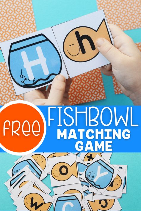 Print out this fun alphabet matching game to make learning letters fun! It's the perfect no-prep alphabet activity for preschool and Kindergarten!     Alphabet Matching Game | Fish Alphabet | Printable Alphabet Activity | Alphabet Printable for preschool |  Letter Matching Game | Life Over C's     #alphabet #matchinggame #preschool #letters #fishtheme #lifeovercs Letter Matching Games For Preschool, Letter Matching Activities Kindergarten, Abc Matching Game, Letter Games Kindergarten, Learning The Alphabet Preschool, Letter Activities For Kindergarten Free Printable, Matching Letters Activities, Letter Matching Printable Free, Alphabet Matching Activities