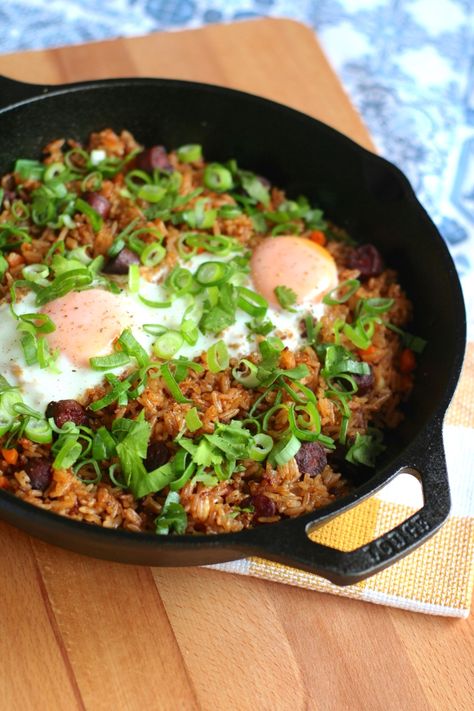 Portuguese Sausage Fried Rice, Portuguese Sausage Recipe Hawaiian, Recipes With Portuguese Sausage, Portuguese Fried Rice, Portuguese Sausage Recipe, Allspice Recipe, Portuguese Breakfast, Sausage Fried Rice, Portuguese Rice