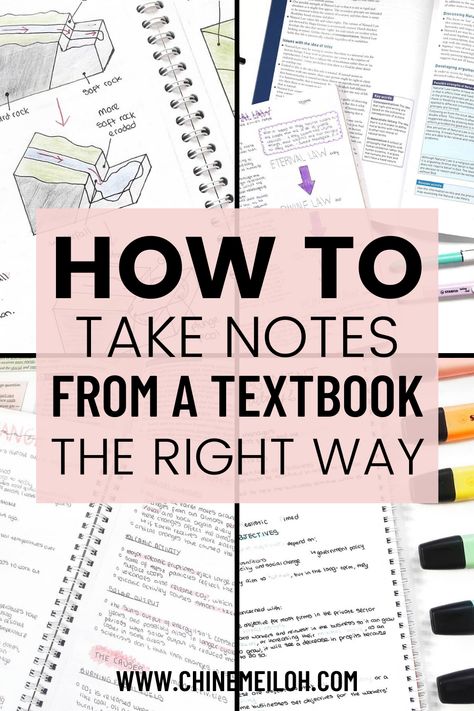 Taking Notes From A Textbook, How To Take Good Notes From A Textbook, Taking Notes From Textbook Tips, How To Study And Take Notes, How To Revise From A Textbook, How To Write Notes From A Textbook, Take Notes From Textbook, Textbook Notes Ideas, Tips To Take Notes