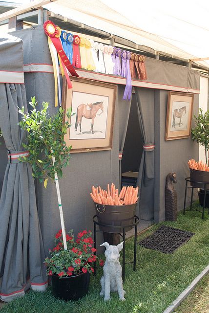 Menlo Charity Horse Show by Dappled Grey, via Flickr Horse Stall Decorations, Stall Decorations, Horse Tack Rooms, Equestrian Barns, Stall Fronts, Barn Stalls, Tack Rooms, Horse Showing, Horse Barn Designs