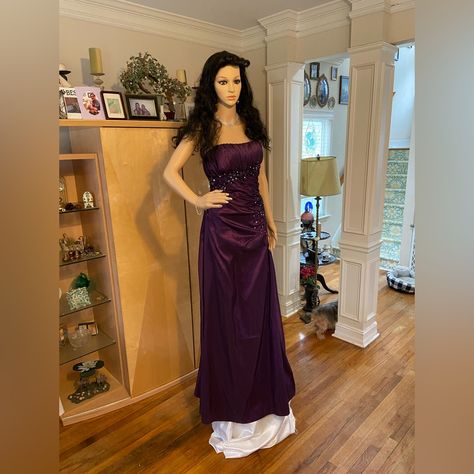 Blue velvet prom dress